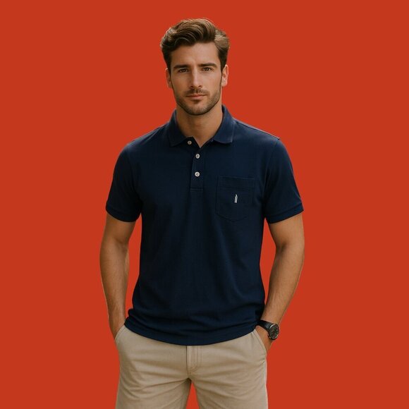johnnie-O Navy Polo Shirt XL | Hangin’ Out Stretch Cotton Surf Coastal Prep - Picture 1 of 6